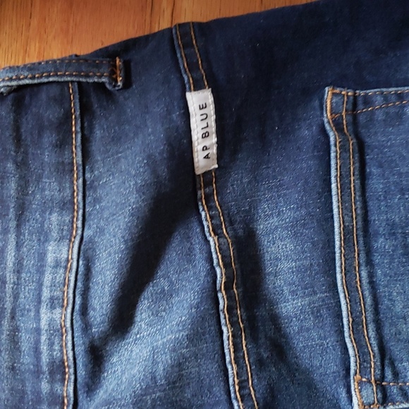 AP Blue by Aphrodite jeans 1XL Distressed dark denim paint splatter High-waisted - Picture 5 of 13